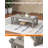 Outdoor Aluminum Coffee Table with Open Frame Design, Patio Center Table for Backyard, Deck and Garden, Limed Oak