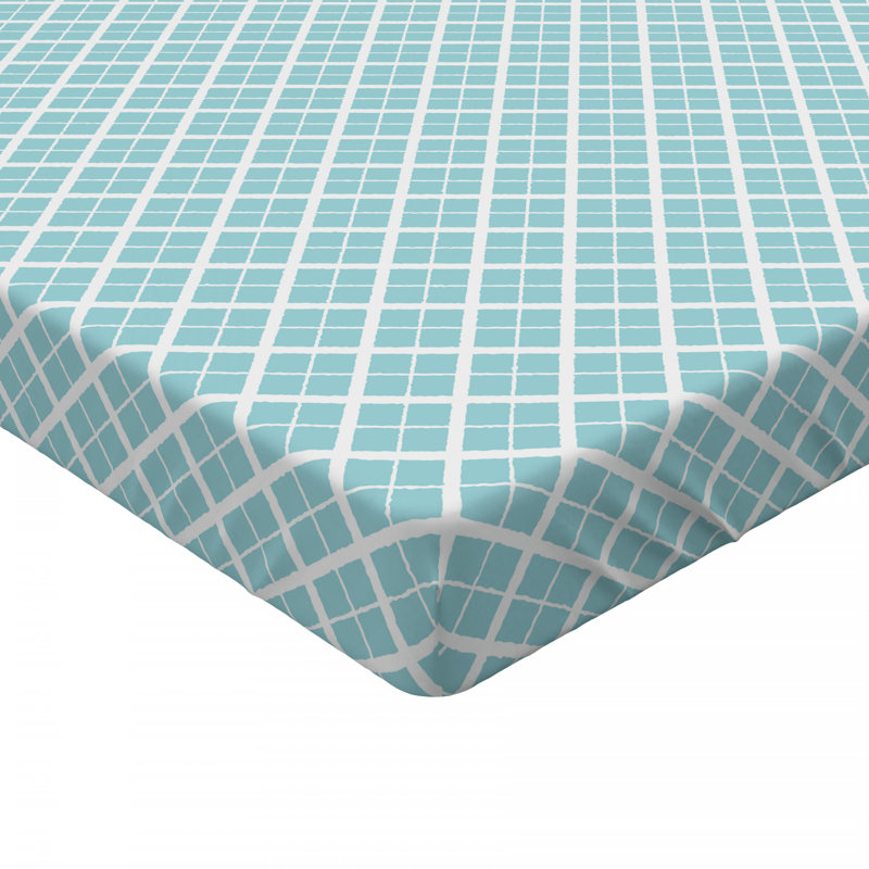 Microfiber Plaid Fitted Sheet, Twin XL Fitted Sheet, Blue/White, Plaid 11