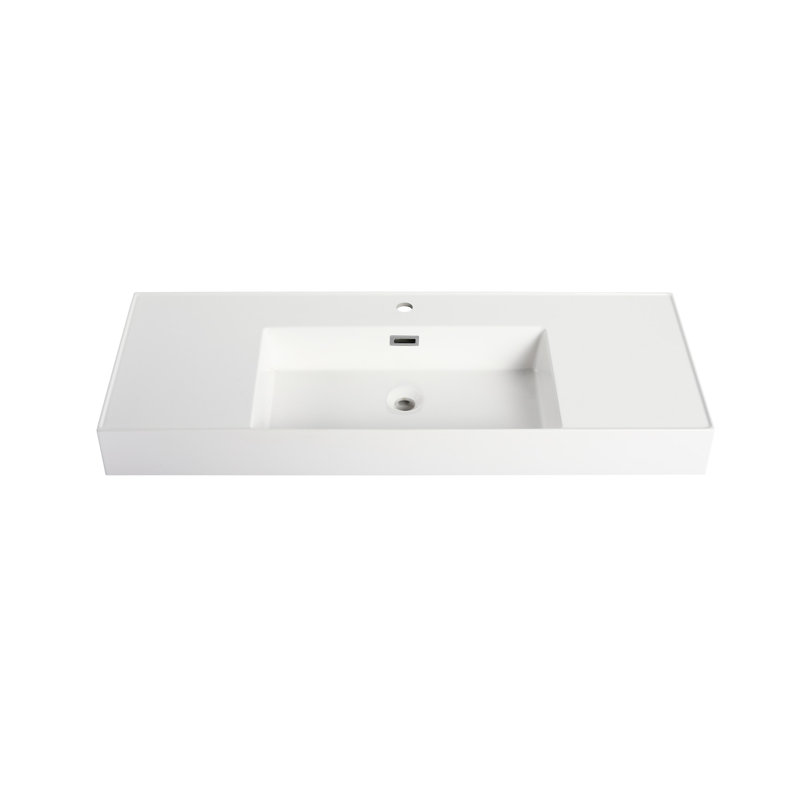 Lavabo de salle de bain en résine blanc gélifié, attrayant, résistant aux égratignures,