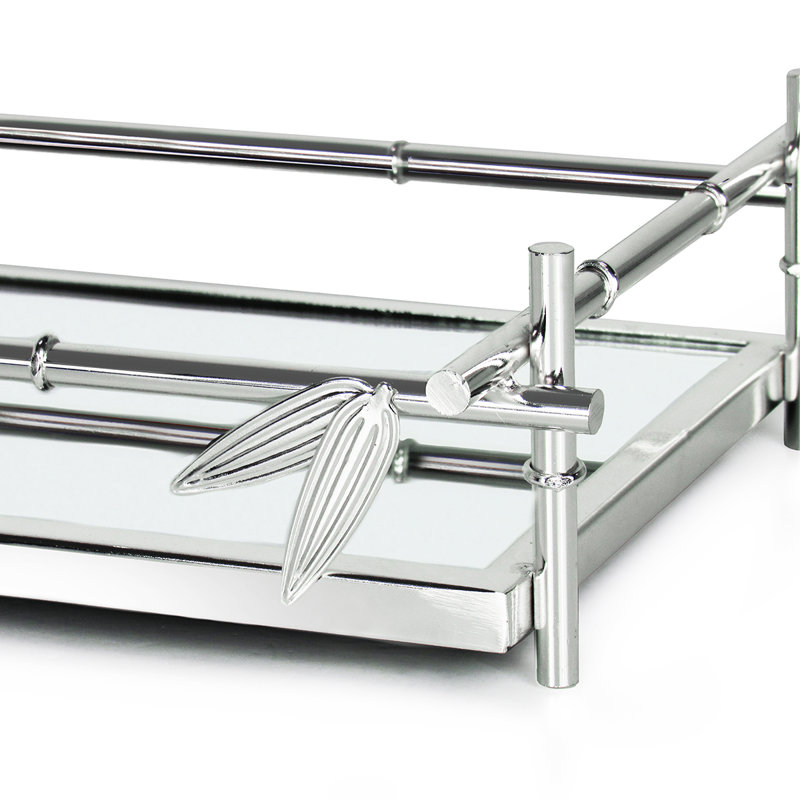 Wyanet Tray, Silver, 3" H x 7.25" W x 12" D