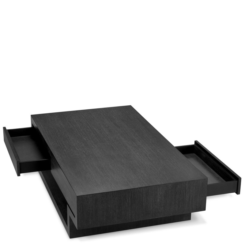 Rialto Rectangular Single Coffee Table, Charcoal Gray Oak