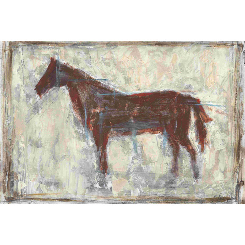 Iron Equine I - peinture sur toile tendue, H 8 po x l 12 po