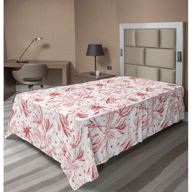 Ambesonne, drap plat floral pivoines, art botanique printanier