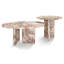 Table basse en marbre rose, mobilier rond de luxe pour espace de vie, 27,6 po et 17,7 po, zone de décoration en pierre naturelle,