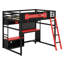 Lit mezzanine en bois avec bureau-879620464