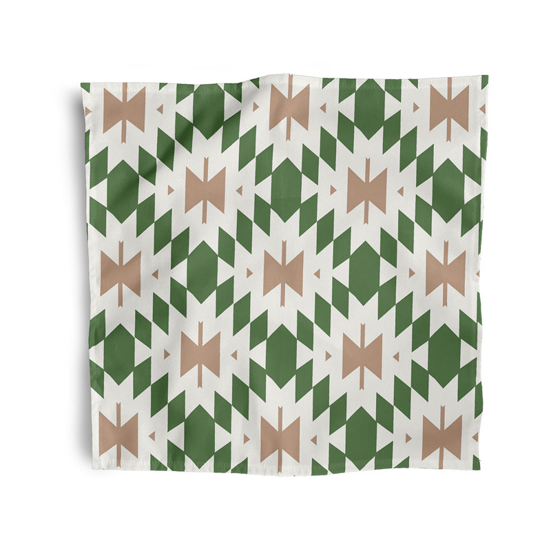 Beily Polyester Geometric Square Napkin, Green
