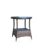Table basse ronde pour l'extérieur avec 1 table basse en verre trempé transparent