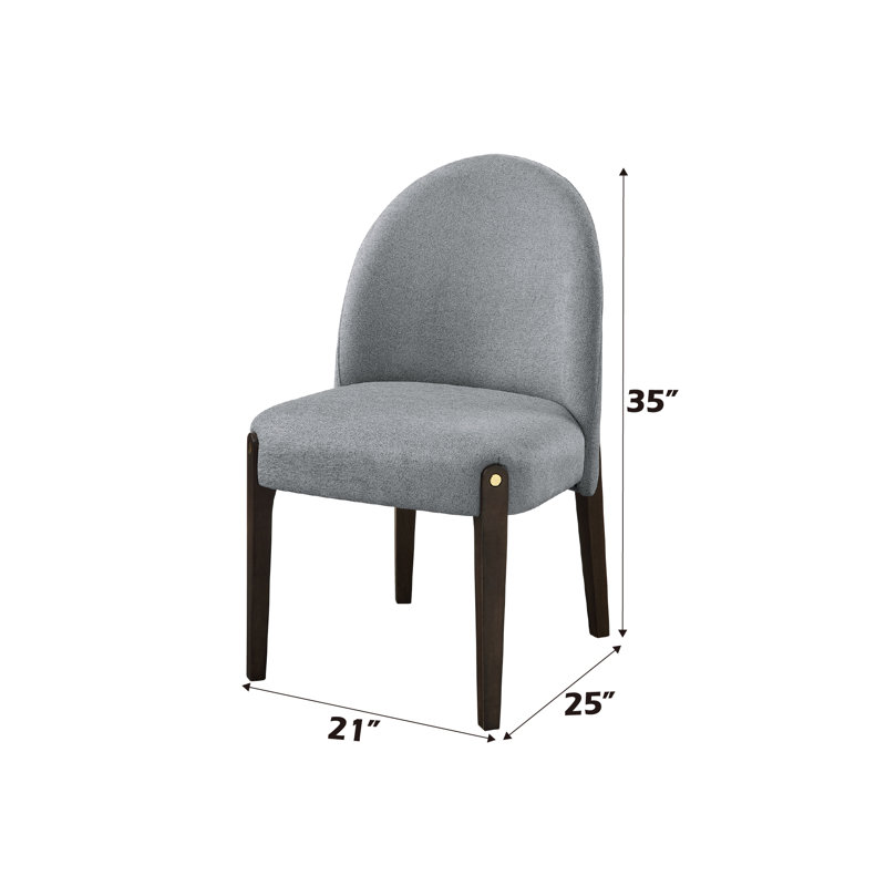 Clayten Beige Fabric Side Chair (Set Of 2), Gray