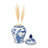 Classic Chinoiserie Tall Jar for Home Decor Display - Decorative Ceramic Table Jar with Lid for Shelves and Tabletops Styling - Blue & White-86748907