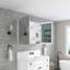 Armoire de rangement pour salle de bain miroir l 48 po x H 36 po - Unité de porte murale, encastrée / en surface 48 po x 36 po en bois blanc, plusieurs compartiments, décor moderne
