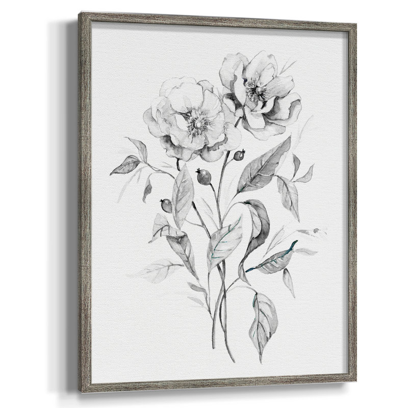 «Wild Roses», reproduction encadrée en bois massif, H 11 po x l 9 po