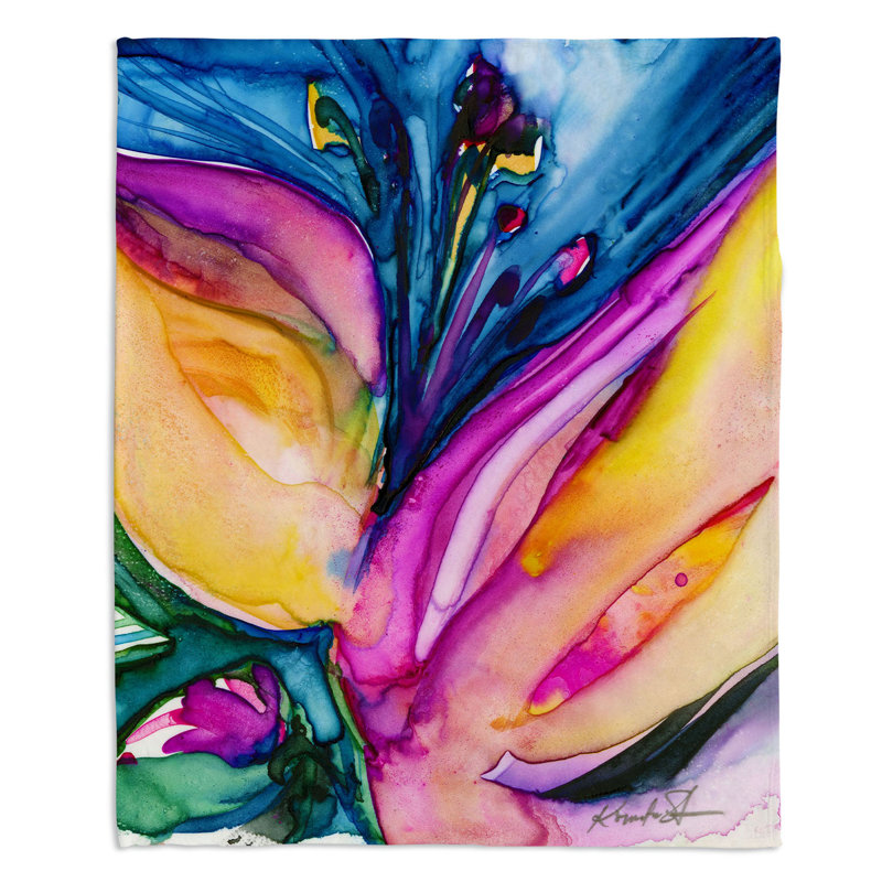 Couverture sherpa doux à fleur d’âme 36, l 51 po x L 60 po