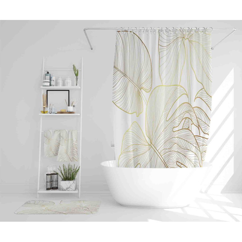 Nelvin Polyester Shower Curtain Set