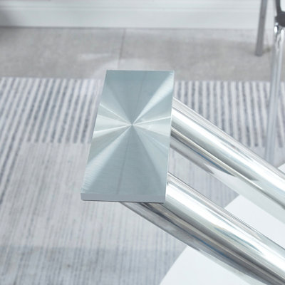 Table rectangulaire en verre pour salle à manger moderne - Idée de décoration intérieure élégante avec intérieur