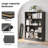 Grey Bookshelf For Bedroom 4 Shelf Office Bookcase 48 Inches Tall Modern Wood Bookshelf For Living Room 4 Tier Wide Manga Bookshelves Library Bookcase