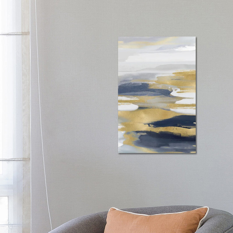 Intuition Blue And Gold I by Jackie Hanson - Wrapped Canvas Print, 66.04 cm H x 45.72 cm W x 3.175 cm D