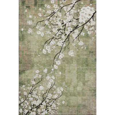 Premium Machine Washable Mayfield AMF2248 Floral Rug