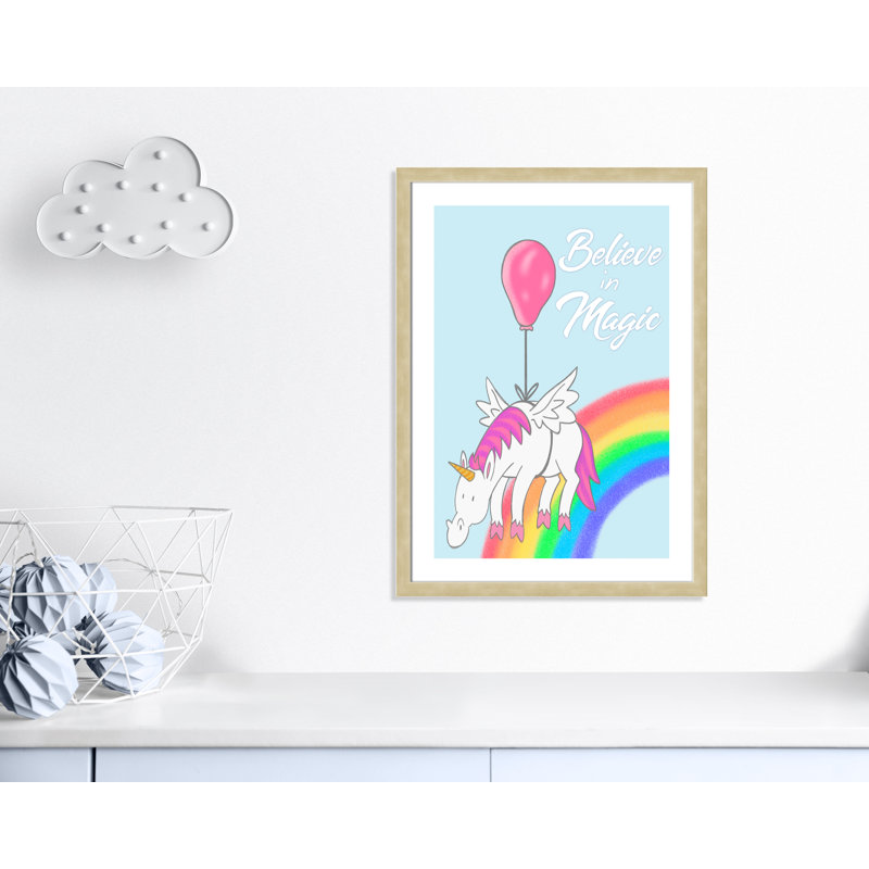 Believe in Magic 1, impression sur papier, H 34,5 po x l 24,5 po x P 0,6 po, Encadré plat champagne