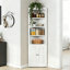 Armoire de rangement de coin de salle de bain autoportante à 5 niveaux avec 2 portes et tablettes réglables-596581775-596581774