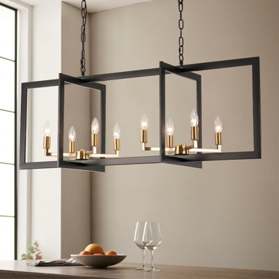 Luminaire suspendu pour îlot de cuisine 8 lumières pour salle à manger