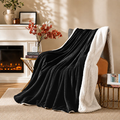 Sherpa Fleece Blanket - Reversible Ultra-Soft Warm Cozy Throw for Sofa & Bed