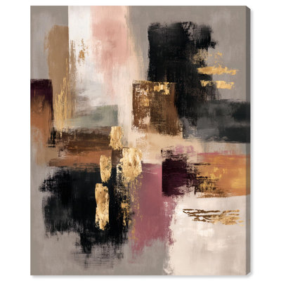«Minéral Texture Gold II», reproduction d'art sur toile, art bohème neutre par Art Remedy