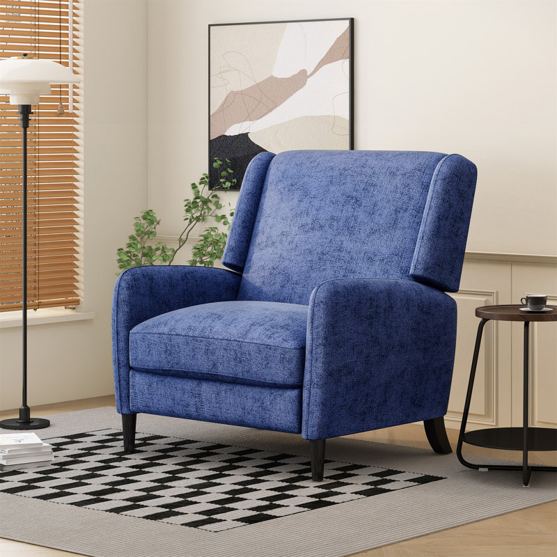 Fauteuil inclinable surdimensionné en tissu texturé, Marine