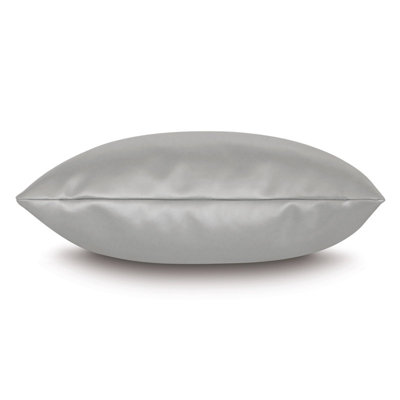 Housse de coussin en cuir Klein Klein, H 20 po x l 20 po, Sterling