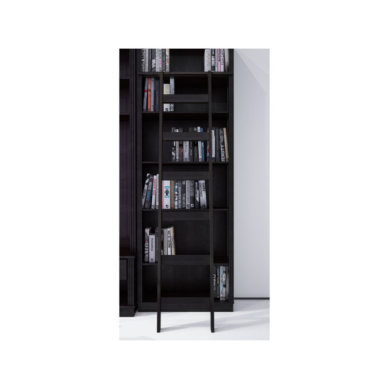 Nayaliz Solid Wooden Bookcase Ladder H:188 W:36 cm, Black