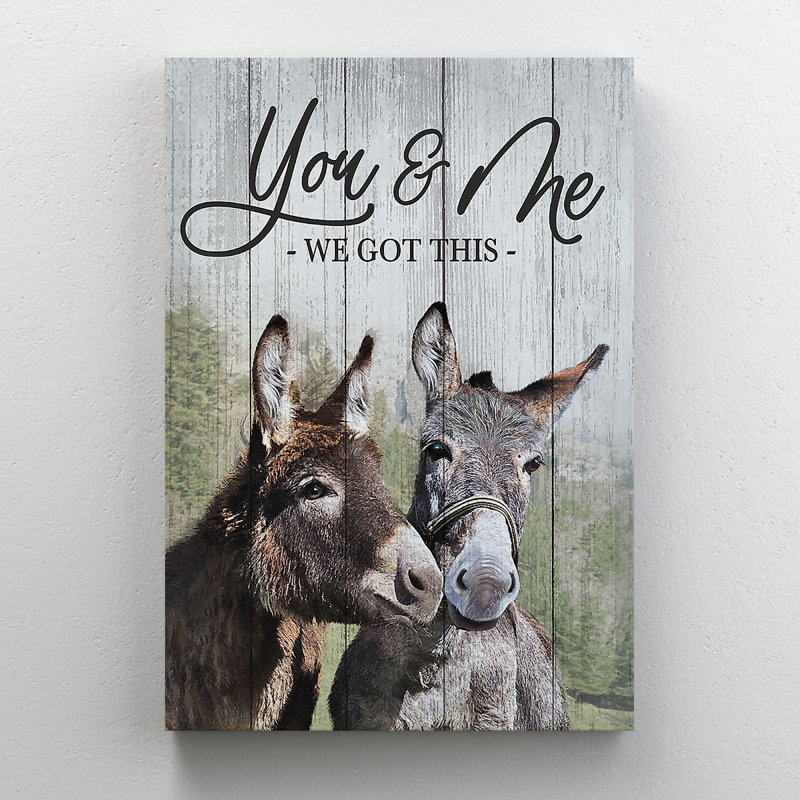 Couple of Donkeys - You And Me We Got This - 1 pièce, impression d'art graphique rectangulaire sur toile tendue