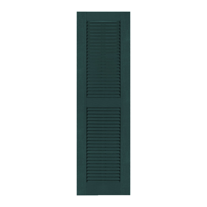 Volet à persiennes sur mesure avec dessus droit, Vert ébène, 35", 16.25"