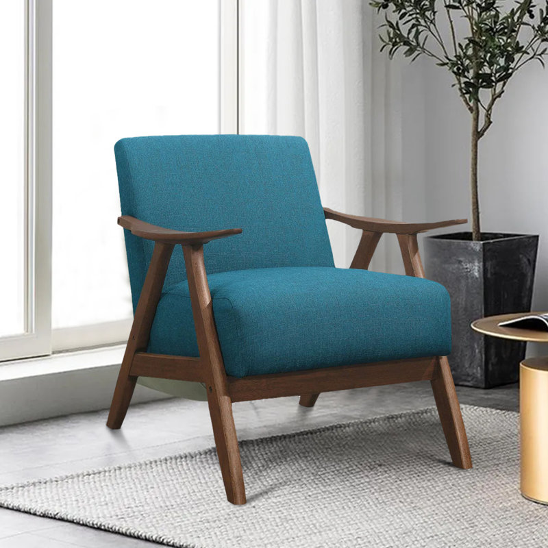 Lyelah Upholstered Armchair, Blue Fabric