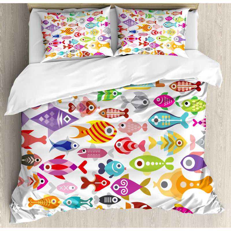Ensemble de housse de poisson en forme de poisson rond de taille différente de océan, Très grand