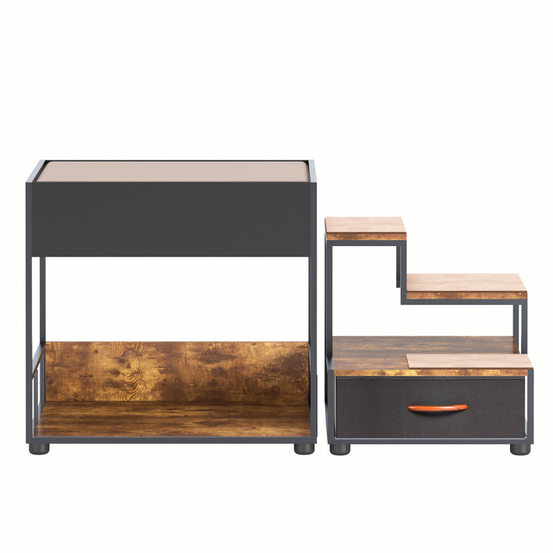 Black and Brown Multi-Level Dog Bed with Storage