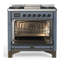 Majestic III Series 36 Inch Dual Fuel Range with 6 Sealed Burners, Griddle, in Glossy Black (Natural Gas, Brass Trim)-996369056-996369075-996369095