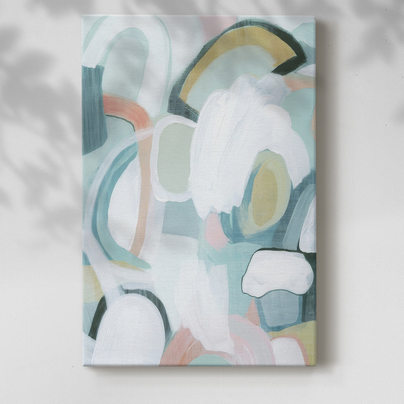 «Pastel Garden Abstraction I» - Cavas enveloppés de galerie, H 60 po x l 40 po