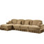 Canapé confortable en chenille à quatre places avec mousse segmentée et haute densité et ornements filetés argent pour un canapé modulaire luxueux en forme de fleur, dossier, pétale, jupe amovible-121368843