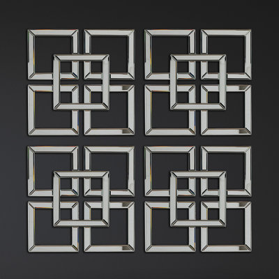 40x40cm Modern Home Decor Wall Mounted Clear Glass Mirror Art for Hallway & Bedroom