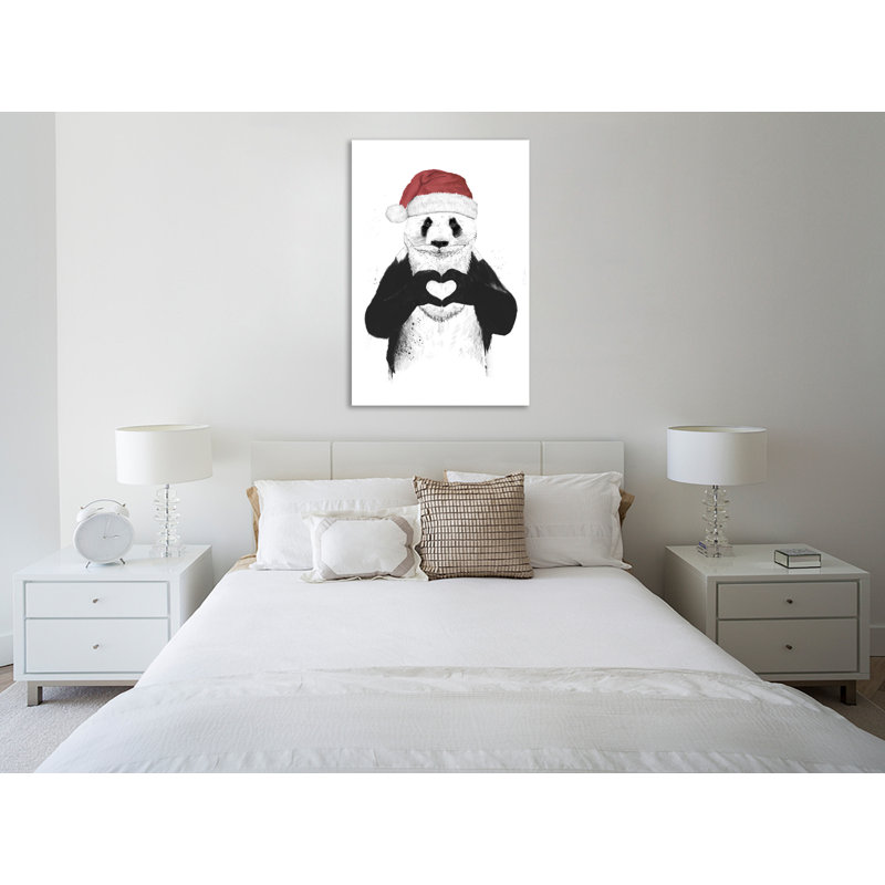 "Santapanda", toile tendue par Balazs Solti, H 36 po x l 24 po x P 1,5 po