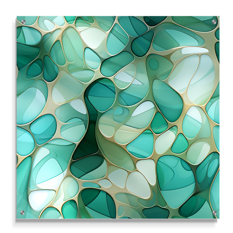 Cosmas - art mural abstrait en acrylique, H 16 po x l 16 po