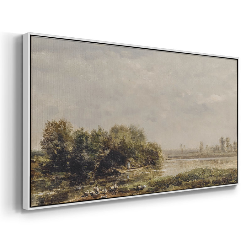 Série nautique-CCCCLXVII- Toile tendue avec châssis tendue, prête à être accrochée, H 21 po x l 41 po, Blanc