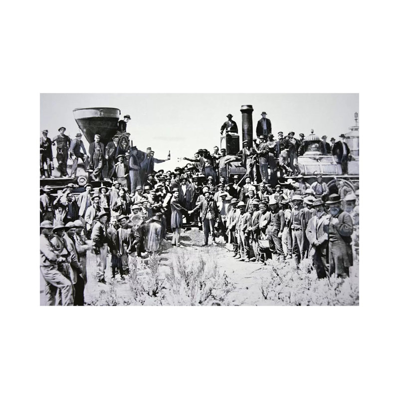 The Golden Spike Ceremony, 10th May 1869 by Charles Roscoe Savage - Wrapped Canvas Print