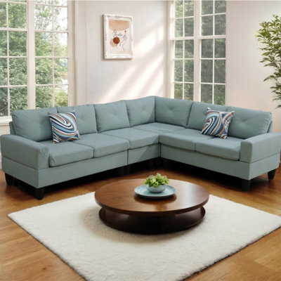 6-seater L-shaped Massa Calico Sectional Sofa