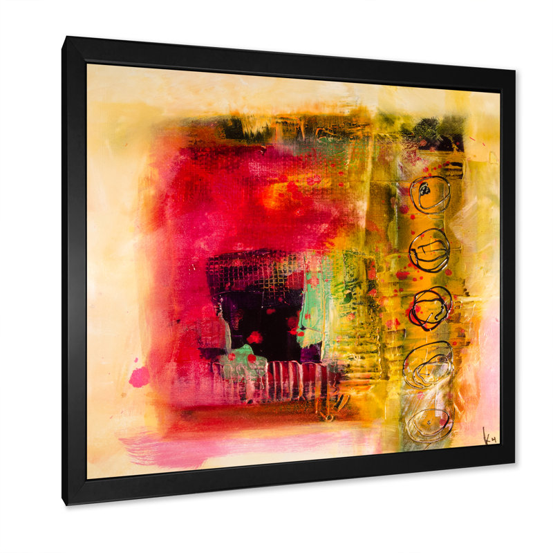 «Modern Energetic Color Dance X», reproduction de cadre photo sur toile, Cadre photo noir, H 16 po x l 16 po x P 1 po