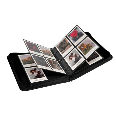 Grand classeur pour album photo Polaroid, 240 pochettes, compatible avec les films Polaroid i-Type, 600, SX-70 et Instax Wide 3,5 po x 4,25 po, pages sans acide pour une conservation optimale des photos (texture féminine).