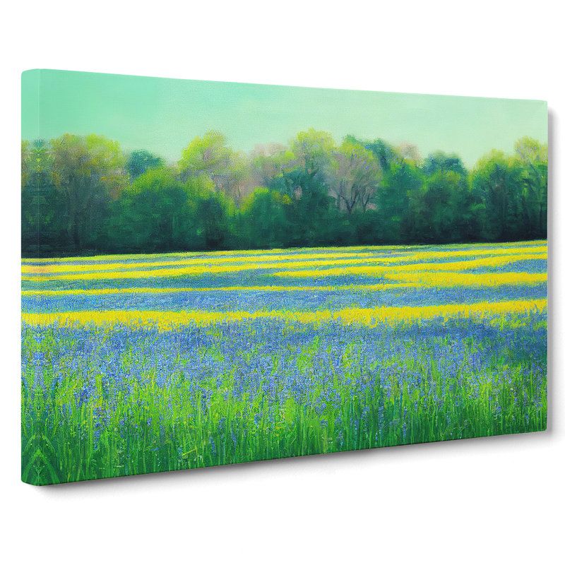 Cool Bluebell Field - Wrapped Canvas, 40cm H x 60cm W x 3cm D