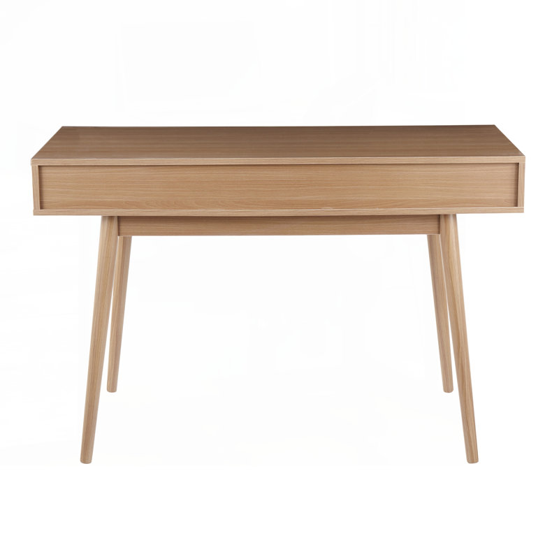 Bureau double Pebble Contemporary en bois naturel avec tiroirs en bois blanc par LumiSource