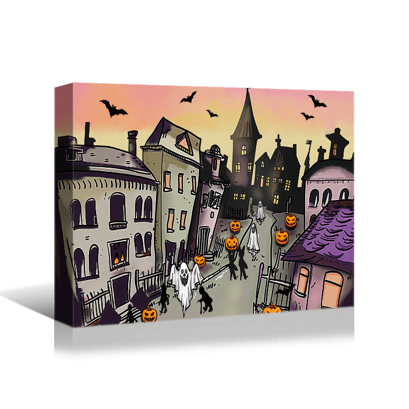 Art mural d'Halloween sur toile, H 18 po x l 12 po