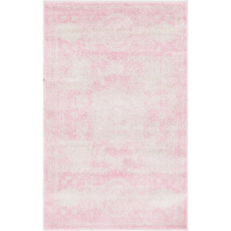 Tapis oriental rose / ivoire Fawe, Rectangle 3 pi 3 po x 5 pi 3 po