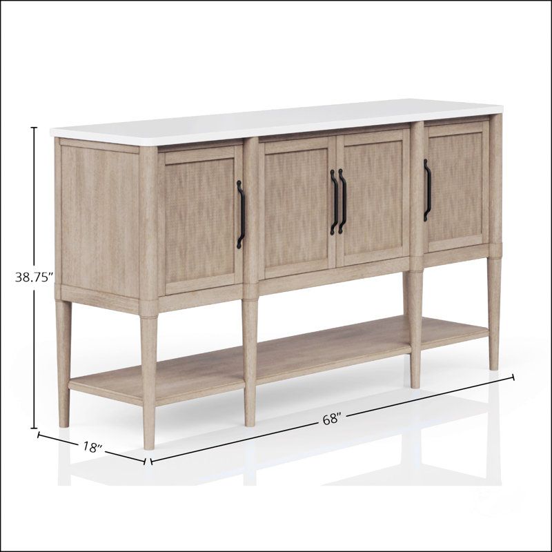Cement Topped Server With Cane Insets